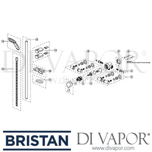 Bristan Acute Thermostatic Surface Mounted Shower Valve with Adjustable Riser Spare Parts - BR DV 304